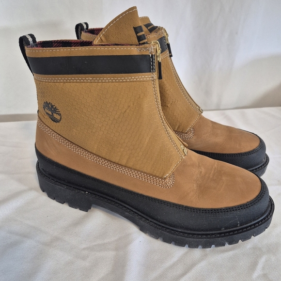 Timberland Heritage Womens 8.5 Modern Zip 6" Wheat Nubuck Waterproof Boots MINT - Picture 1 of 10